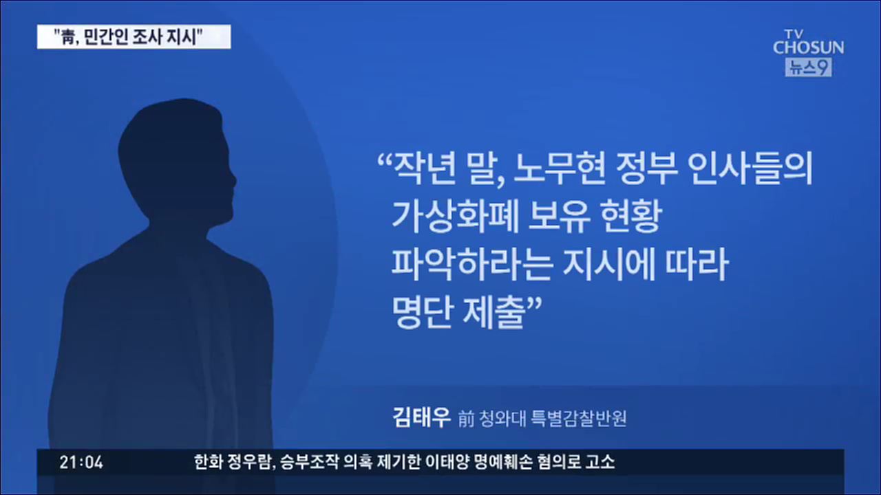 김 수사관 '靑, 노무현 정부 인사·민간기업인 조사 지시'