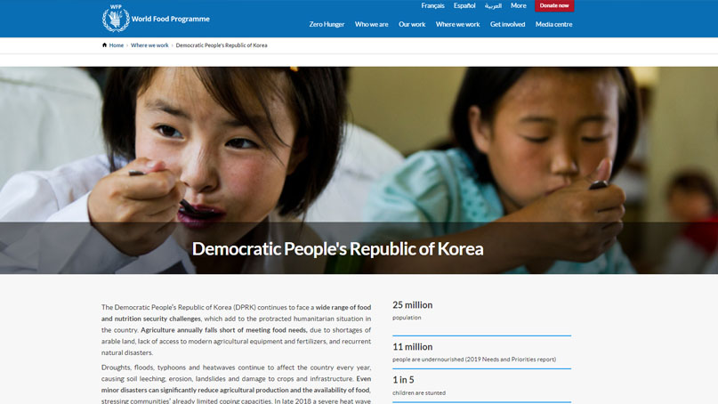 정부, 국제기구 통한 대북 지원 '800만 달러' 의결