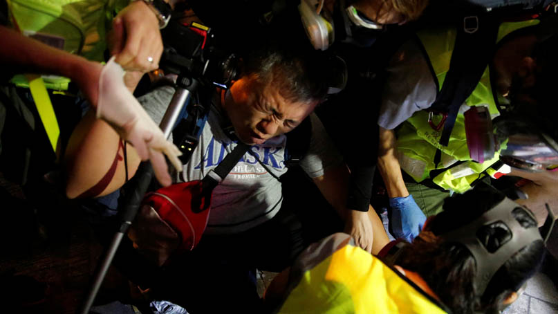 홍콩경찰, 시위현장 취재 막고 기자 구금…中매체 '젠틀한 진압'
