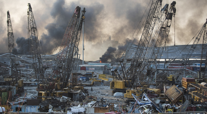 '레바논 폭발 항구 창고에 질산암모늄 2750톤 있었다'