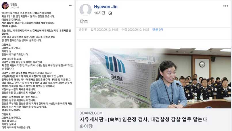 임은정, '감찰' 발령받자 본인 사건부터 언급…감찰 접수된 진혜원 '야호'