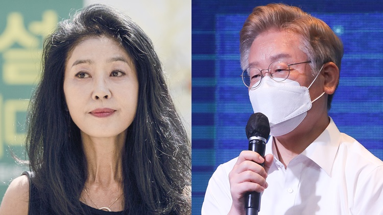 배우 김부선(왼쪽)과 이재명 경기도지사 / 조선일보DB