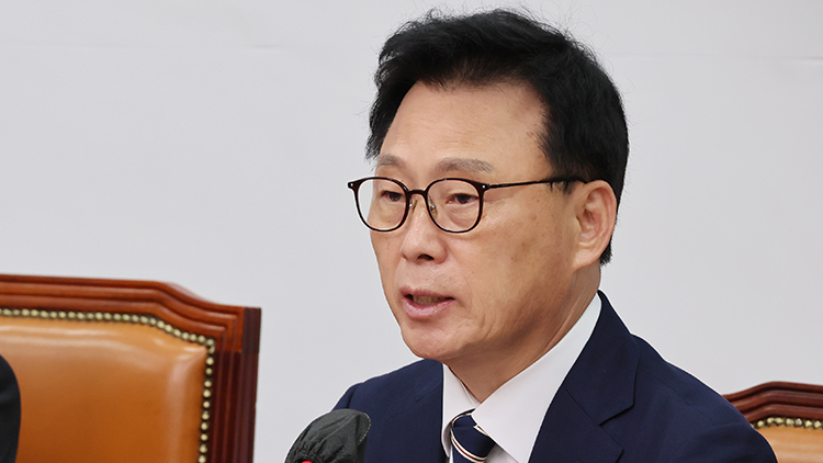 더불어민주당 박광온 원내대표가 26일 오전 국회에서 열린 최고위원회의에서 발언하고 있다. /연합뉴스