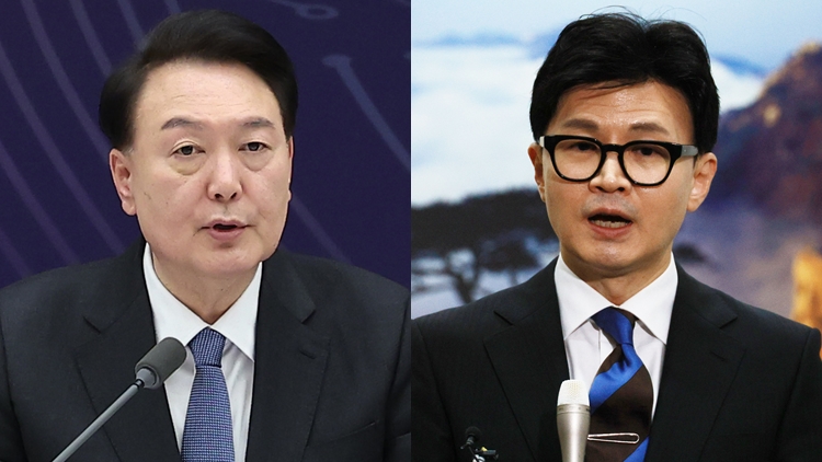 윤석열 대통령(왼쪽)과 한동훈 법무부 장관 /연합뉴스