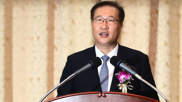 2017년 박성재 당시 서울고검장이 퇴임식에서 퇴임사를 하는 모습. /연합뉴스