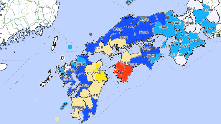 日시코쿠 해협서 규모 6.6 지진…'7명 부상·원전 이상 없어'