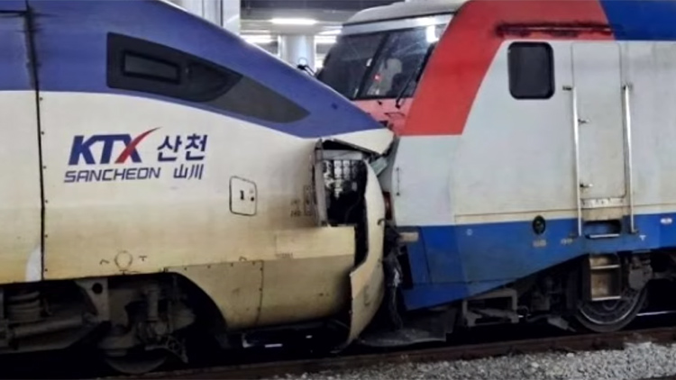 서울역 KTX-무궁화호 충돌…'대기 중에 뒷 열차 진입 신호'