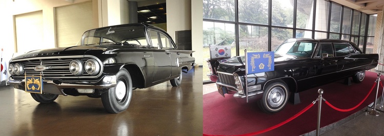 박정희 대통령의 공식 의전차 캐딜락 플리트우드 75. 국가등록문화재 398호다. 육군박물관이 보존하고 있다