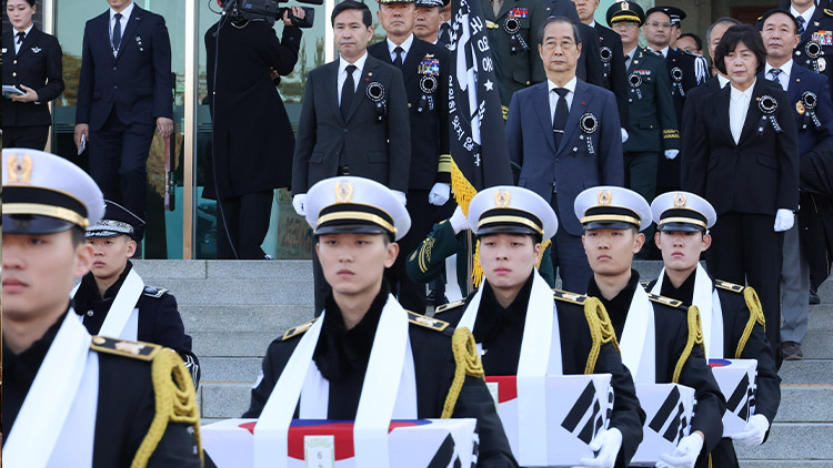 6·25 무명용사 유해 220구 봉안식…한덕수 '희생 잊지 말아야'