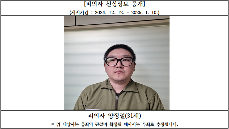 '범행 대상 체크리스트 만들어'…김천 오피스텔 살인범 양정렬 기소