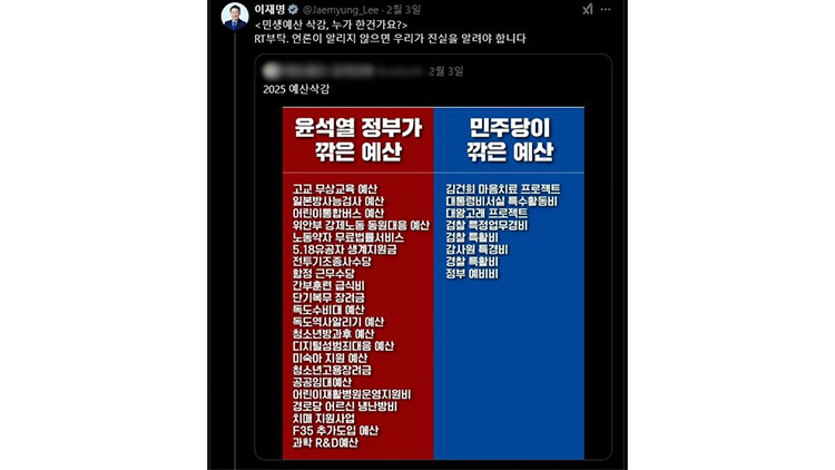 /더불어민주당 이재명 대표 X 캡처