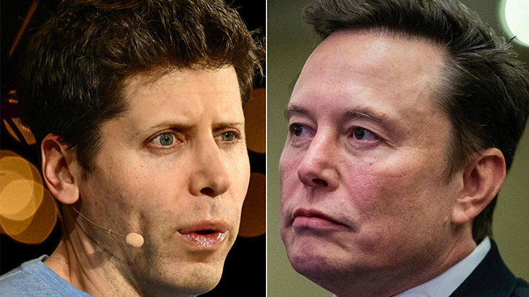 샘 올트먼 오픈AI CEO(왼쪽)과 일론 머스크 테슬라 CEO/AFP=연합뉴스