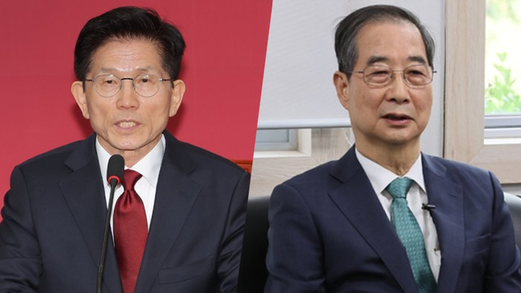 국민의힘 김문수 대선 후보(왼쪽)와 무소속 한덕수 예비후보 /연합뉴스