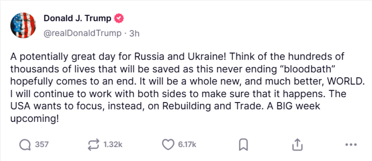 트루스소셜 @realDonaldTrump 캡처