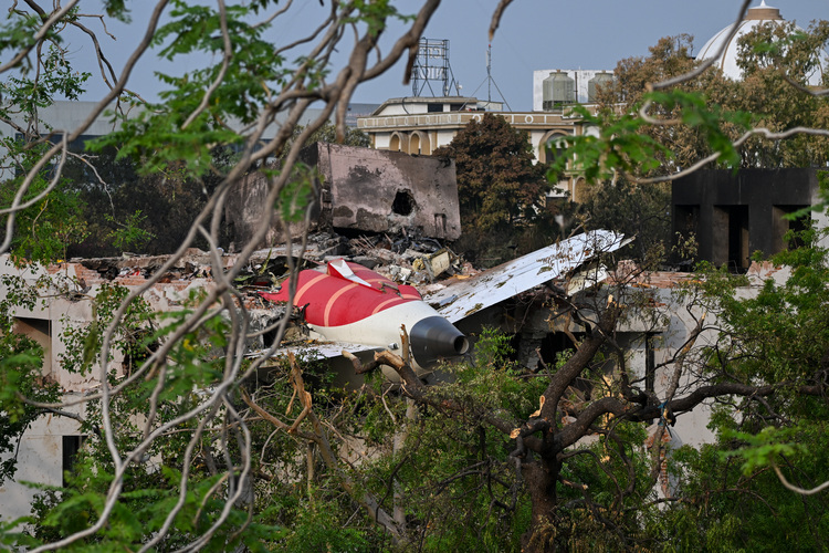 추락한 에어인디아 여객기./AFP