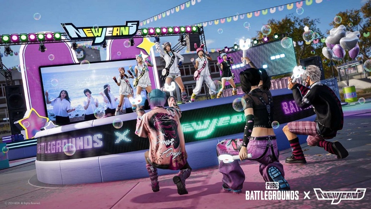 뉴진스와 협업한 크래프톤의 광고 이미지 / 홈페이지 캡처