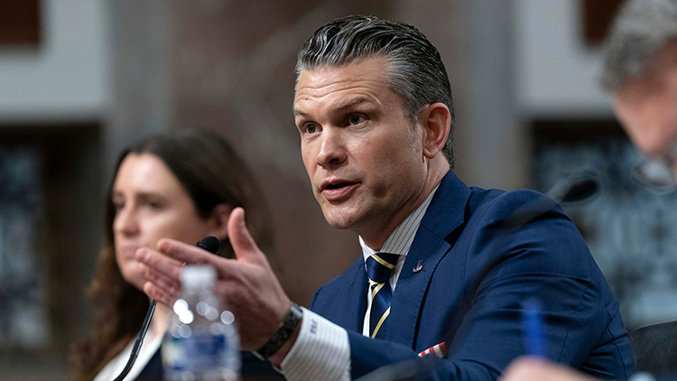 
국방부 장관 피트 헤그세스가 워싱턴 국회의사당에서 열린 상원 군사위원회 청문회에서 증언하고 있다. /AP=연합뉴스