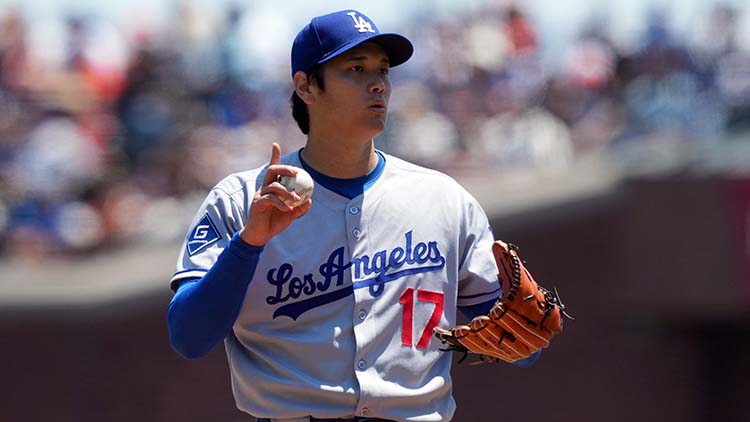 7월12일 LA다저스 vs 샌프란시스코 경기에 선발 등판한 오타니 쇼헤이. /로이터=연합뉴스
