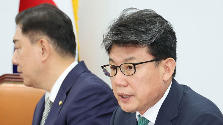 더불어민주당 진성준 정책위의장이 17일 서울 여의도 국회에서 열린 정책조정회의에서 발언하고 있다. /연합뉴스