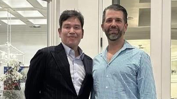 정용진 신세계 회장(왼쪽)과 도널드 트럼프 주니어 /TV조선 방송화면 캡처 