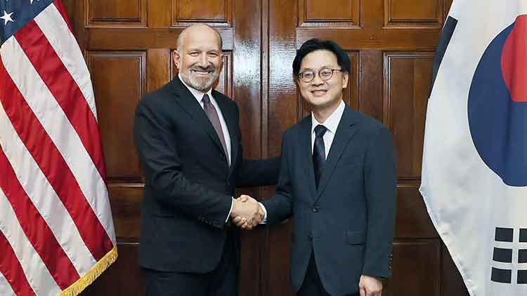 하워드 러트닉 미국 상무장관, 김정관 산업통상자원부 장관 /산업통상자원부 제공
