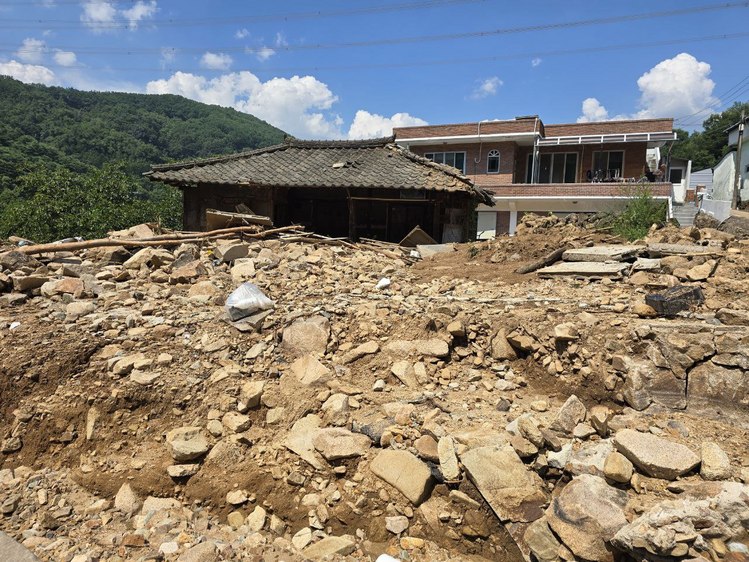 경남 산청 수해 현장
