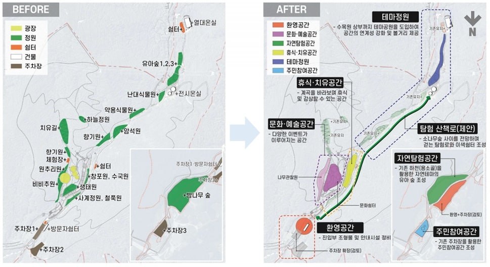 /솔향수목원 공간 구상도