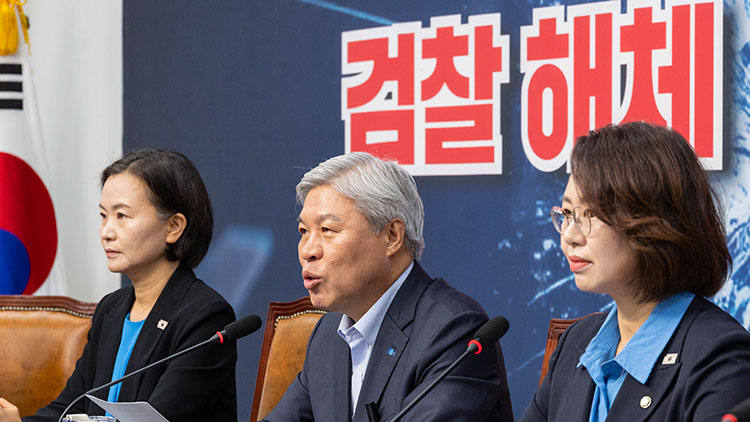 조국혁신당 서왕진 원내대표가 12일 국회에서 열린 의원총회에서 발언하고 있다. /연합뉴스