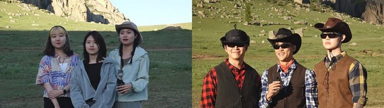 테를지 국립공원의 초원 위에서 만난 전혜린·리우정·백세경·배지성·김민규·유찬호 씨 동행 그룹. 이들은 모두 98년생 동갑내기다.