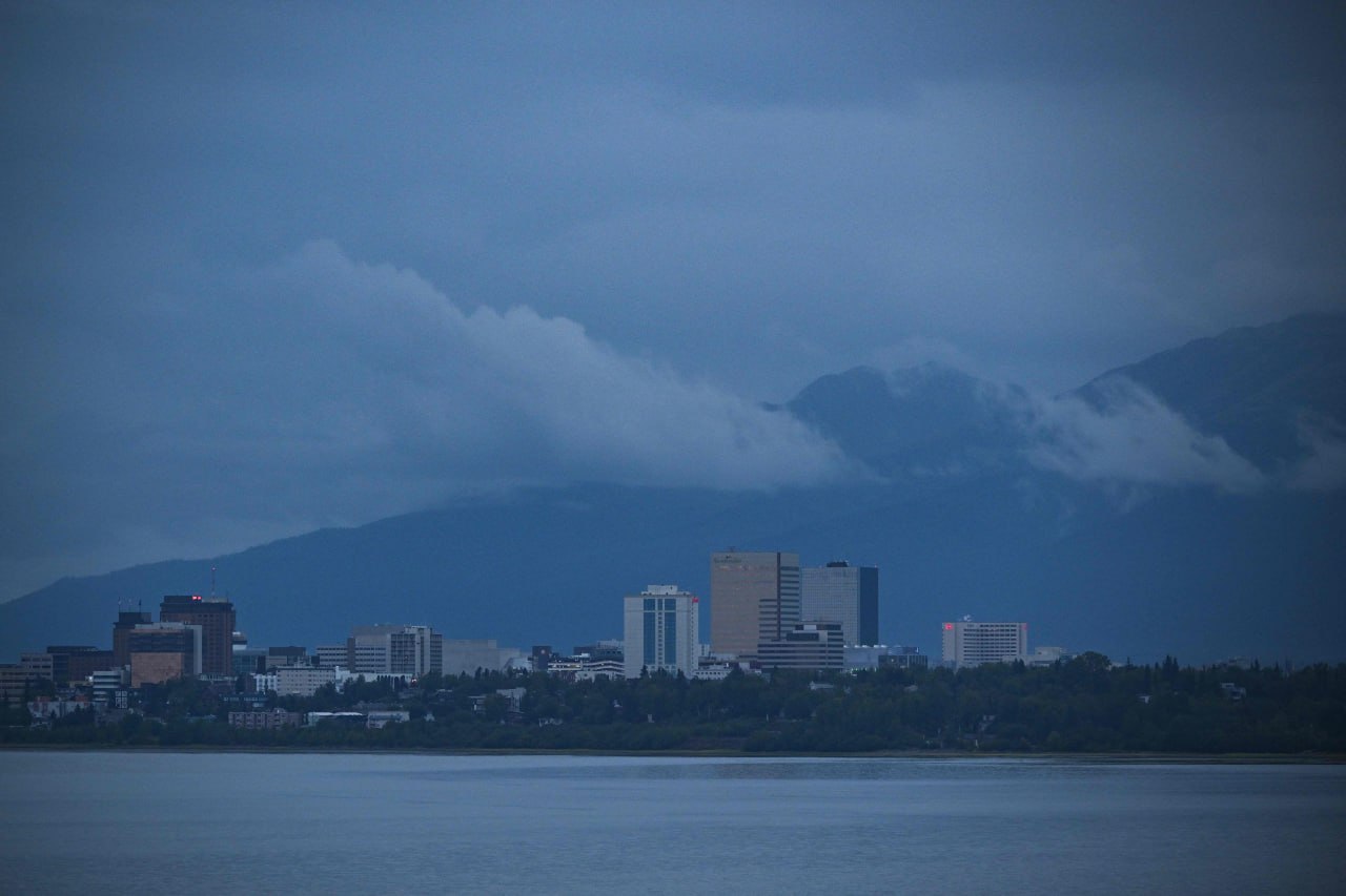 2025년 8월 13일 알래스카 앵커리지 시내 전경 /AFP=연합뉴스