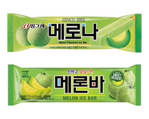 빙그레의 메로나(위), 서주의 메론바(아래). /각사 홈페이지