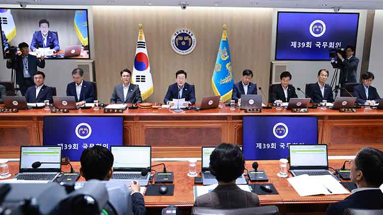 이재명 대통령이 29일 서울 용산 대통령실 청사에서 열린 임시 국무회의에서 발언하고 있다. /연합뉴스