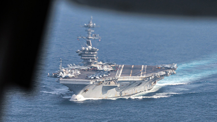 2024년 제주 남방 공해상 미국 항공모함 조지워싱턴함에서 한미일 다영역 훈련 24-2차 프리덤 에지가 열리고 있다. /합참 제공