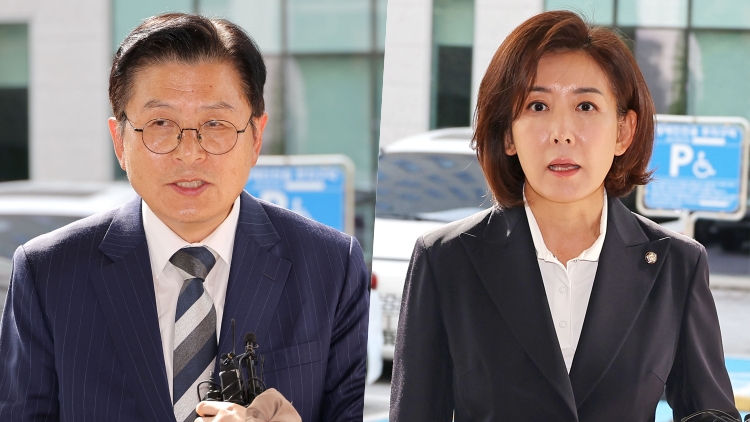 황교안 자유와혁신 대표(왼쪽)과 나경원 국민의힘 의원 /연합뉴스  