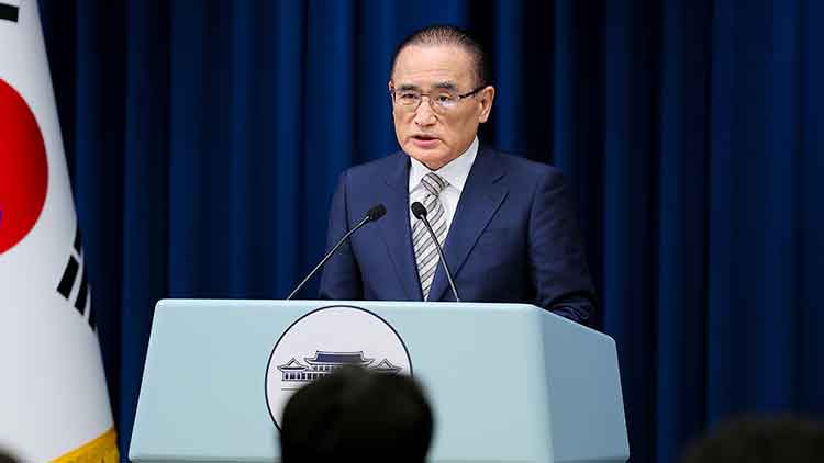 위성락 국가안보실장이 29일 용산 대통령실에서 이시바 시게루 일본 총리 방한 관련 브리핑을 하고 있다. /연합뉴스