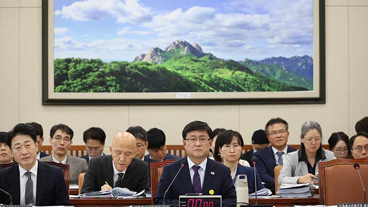 김성환 기후에너지환경부 장관이 14일 서울 여의도 국회에서 열린 기후에너지환경위원회 국정감사에 출석해 있다. /연합뉴스