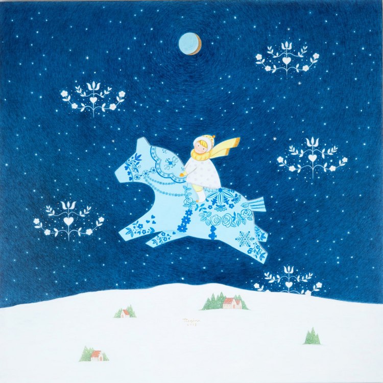 행복한 추억을 전하는 달라허스트와 소녀, 60.6x60cm, acrylic on canvas, 2025_crop