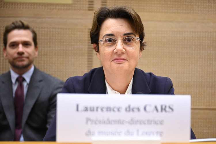 상원 현안질의 출석한 로랑스 데카르 루브르 박물관장 /AFP=연합뉴스 