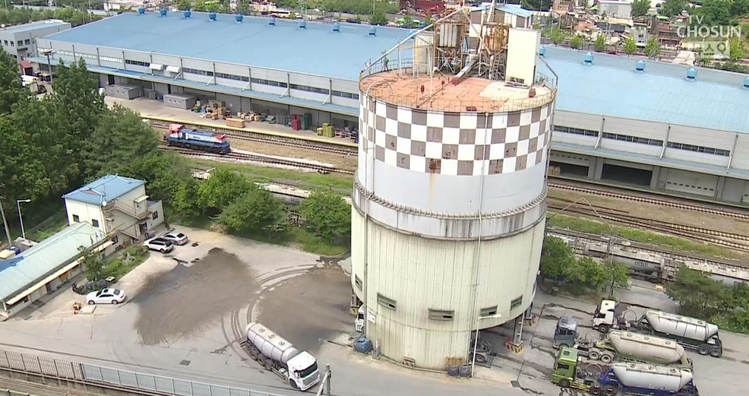 수도권의 한 시멘트 출하기지 /TV조선 방송화면 캡처

