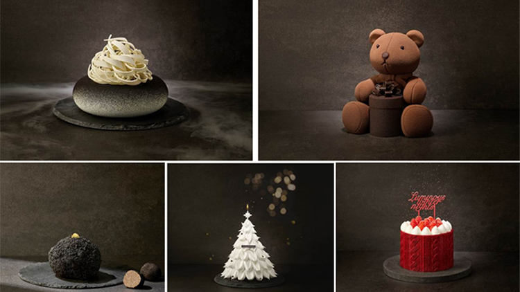 (좌측 상단부터 시계 방향으로) 더 파이니스트 럭셔리, 더 조이풀 신라 베어, 루미너스 레드, 화이트 홀리데이, 누아 트러플 미니  /서울 신라호텔 제공 