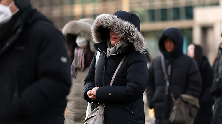 한파특보가 발령된 20일 서울 세종대로 사거리에서 시민들이 횡단보도를 건너고 있다. /연합뉴스
