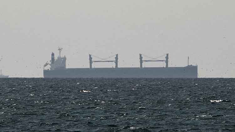 지난 11일(현지시간) 호르무즈 해협 근처 걸프만의 화물선 /REUTERS=연합뉴스
 