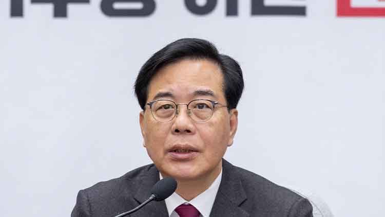 국민의힘 송언석 원내대표가 7일 국회에서 열린 원내대책회의에서 발언하고 있다. /연합뉴스