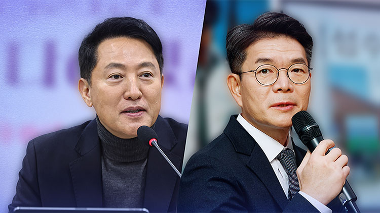 오세훈 국민의힘 서울시장 후보(왼쪽)과 정원오 더불어민주당 서울시장 후보 /TV조선 방송화면 캡처