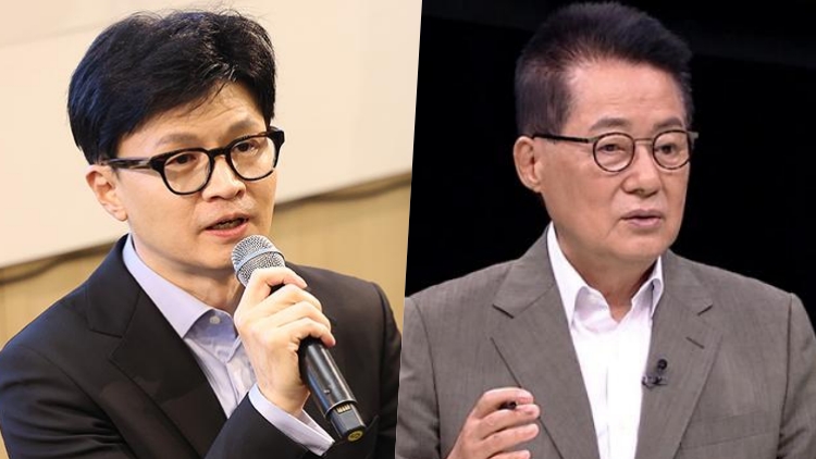 박지원 더불어민주당 의원(왼쪽)과 한동훈 부산 북구갑 무소속 후보 /TV조선 방송화면 캡처 
