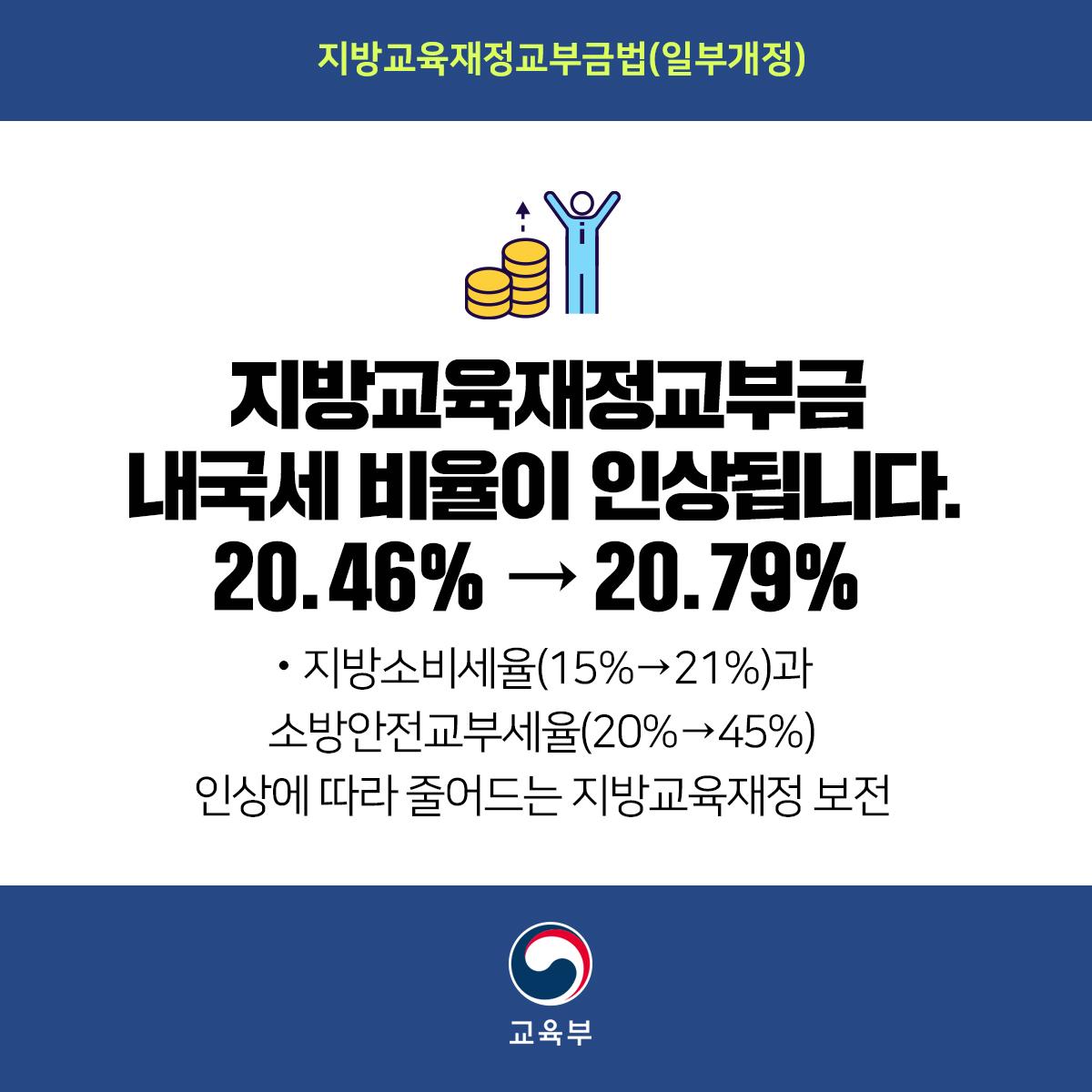 2019년 개정된 지방교육재정교부금법 / 교육부 홈페이지