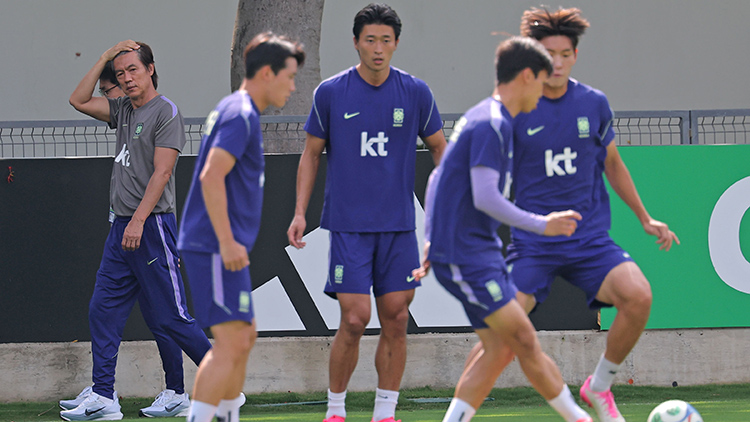 오늘 훈련하는 축구대표팀 운명의 날