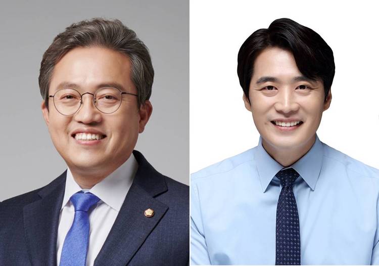 더불어민주당 송기헌 의원(왼쪽)과 한준호 의원