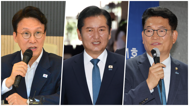 김민석 전 국무총리와 정청래 전 대표, 송영길 전 대표 /연합뉴스