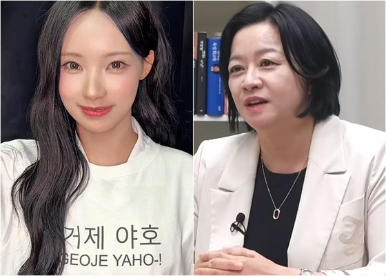 (왼쪽)그룹 리센느 원이, (오른쪽)노무현재단 이사인 조수진 변호사. /리센느 공식 인스타그램 캡처, 유튜브 '사람사는세상노무현재단' 영상 캡처